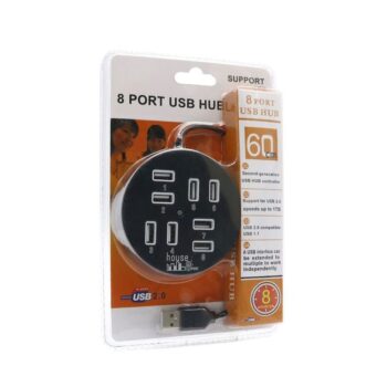 HUB USB 2.0 A511 HOUSE 8 porta 60cm crni