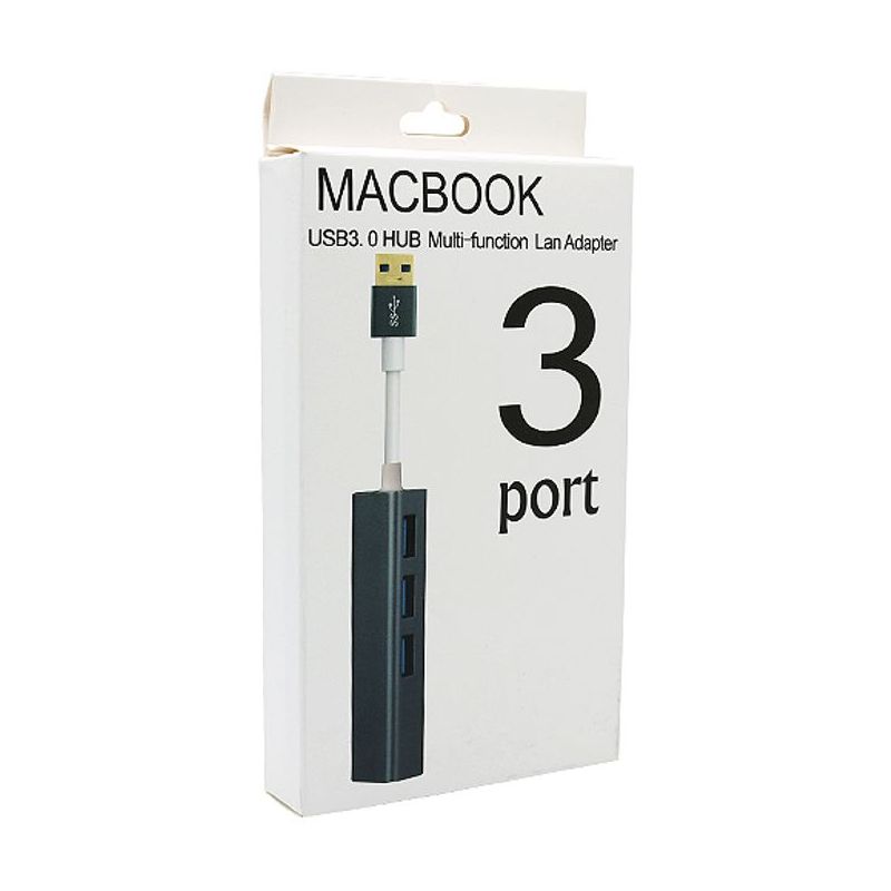 HUB USB 3.0 HI-Speed 3xUSB LAN tamno sivi