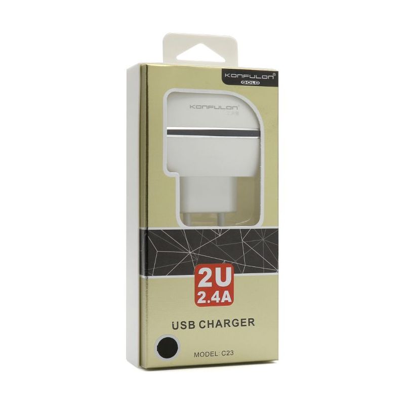 Kuciste punjaca KONFULON C23 2xUSB 5V/2.4A beli