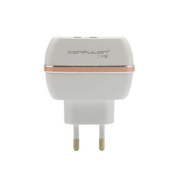 Kucni punjac KONFULON C23 2xUSB 5V/2.4A Type C beli
