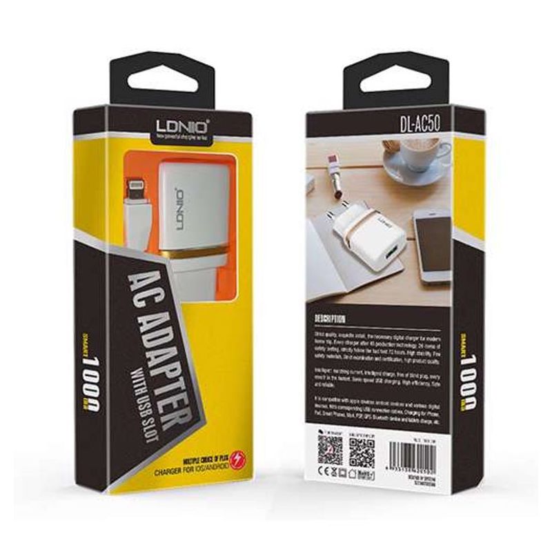 Kucni punjac LDNIO DL-AC50 USB 5V/1A microUSB beli