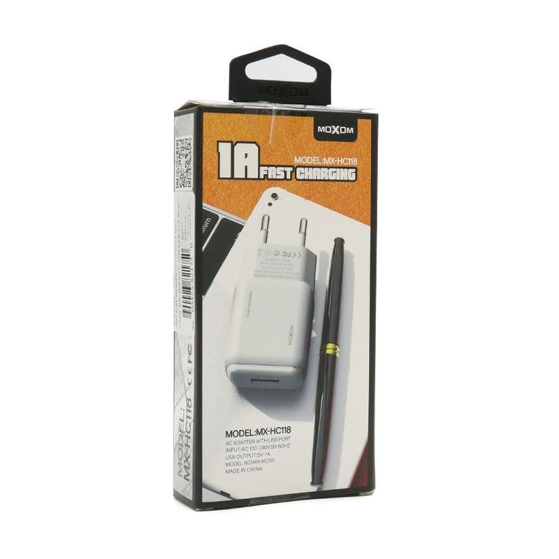 Kucni punjac Moxom MX-HC118 1A Lightning beli