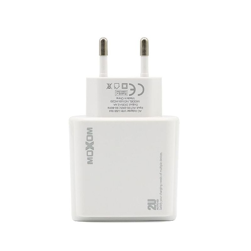 Kucni punjac Moxom MX-HC20 2xUSB 5V/2.4A Type C beli
