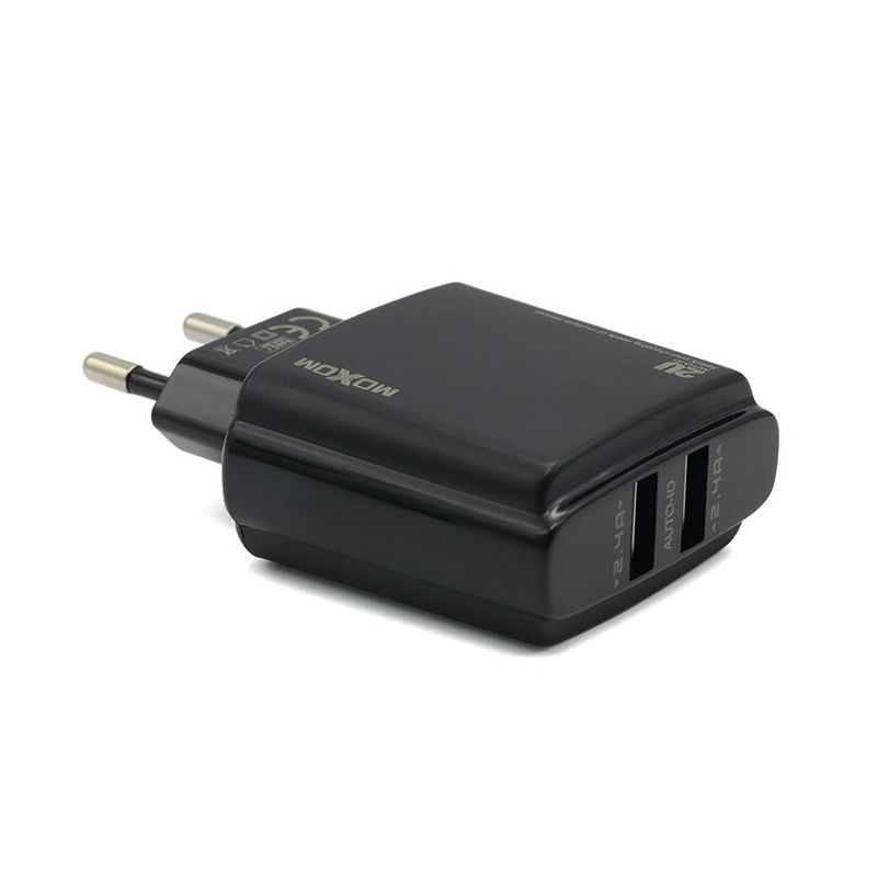 Kucni punjac Moxom MX-HC20 2xUSB 5V/2.4A Type C crni