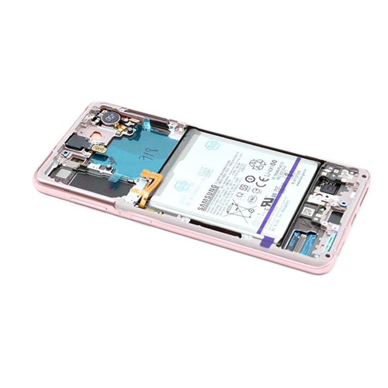 LCD za Samsung G991F Galaxy S21 5G + touchscreen + frame + baterija phantom pink Full ORG (GH82-24716D/24718D)