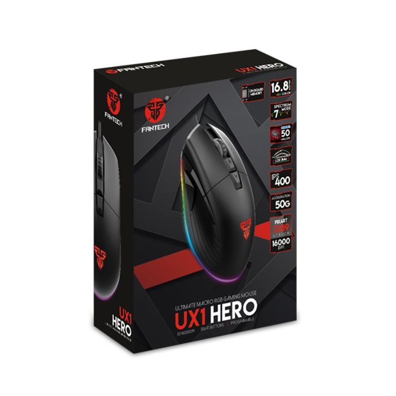 Mis gejmerski zicni UX1 HERO crni FANTECH
