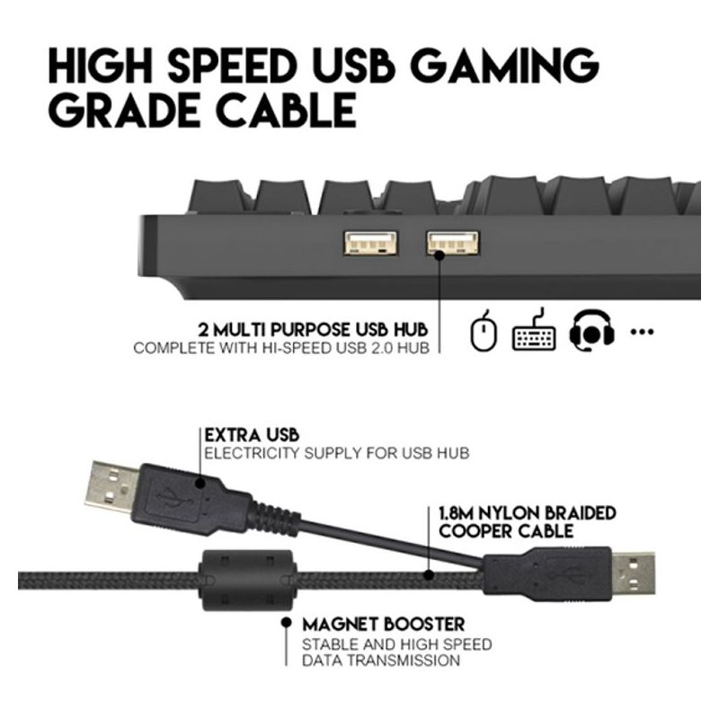 Tastatura gejmerska mehanicka zicna MK851 RGB MAX PRO crna FANTECH