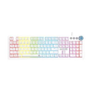 Tastatura gejmerska mehanicka zicna MK852 MAXCORE (brown switch - KLIK) bela FANTECH