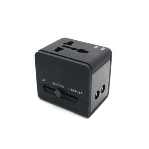 Univerzalni Travel Adapter EU USA UK AUS + punjac 2xUSB 2A crni