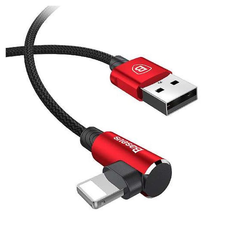 USB data kabal BASEUS ELBOW Iphone lightning 2A 1m crveni