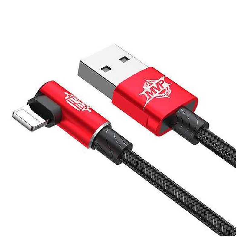 USB data kabal BASEUS ELBOW Iphone lightning 2A 1m crveni