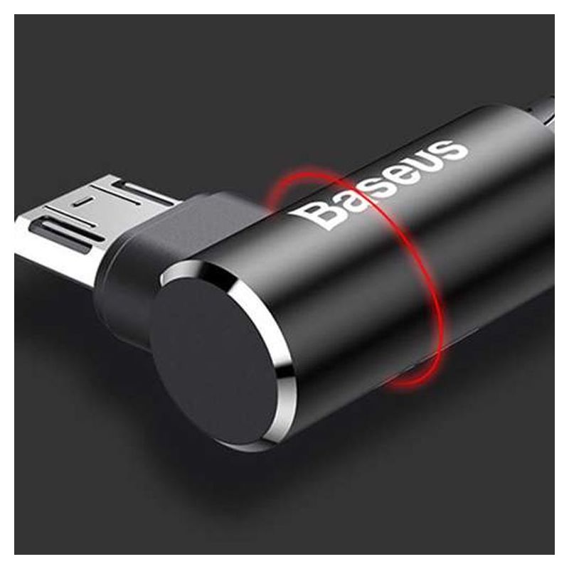USB data kabal BASEUS ELBOW micro 2A 1m crni