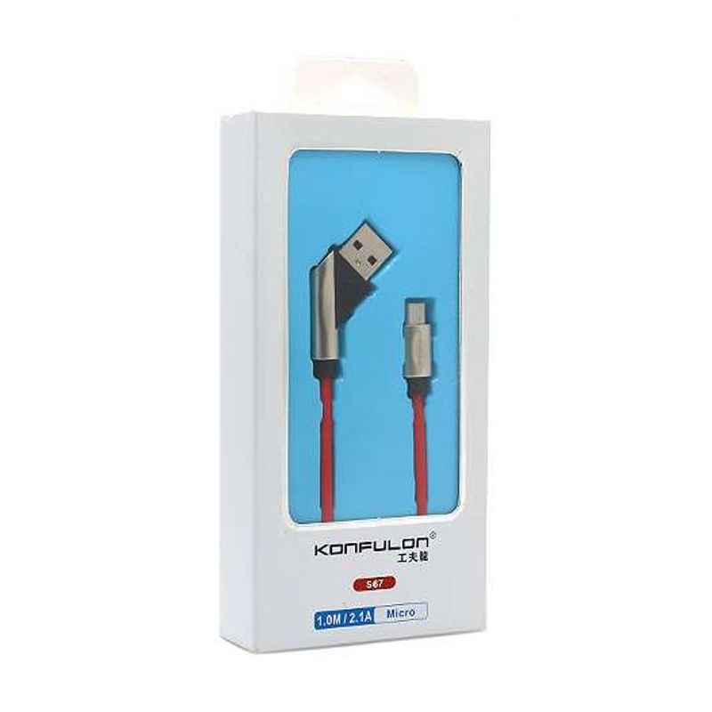 USB data kabal KONFULON KFL-S67 microUSB 1m crveni