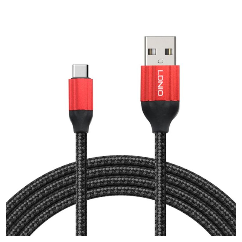 USB data kabal LDNIO LS432 Type C 2m crno-crveni