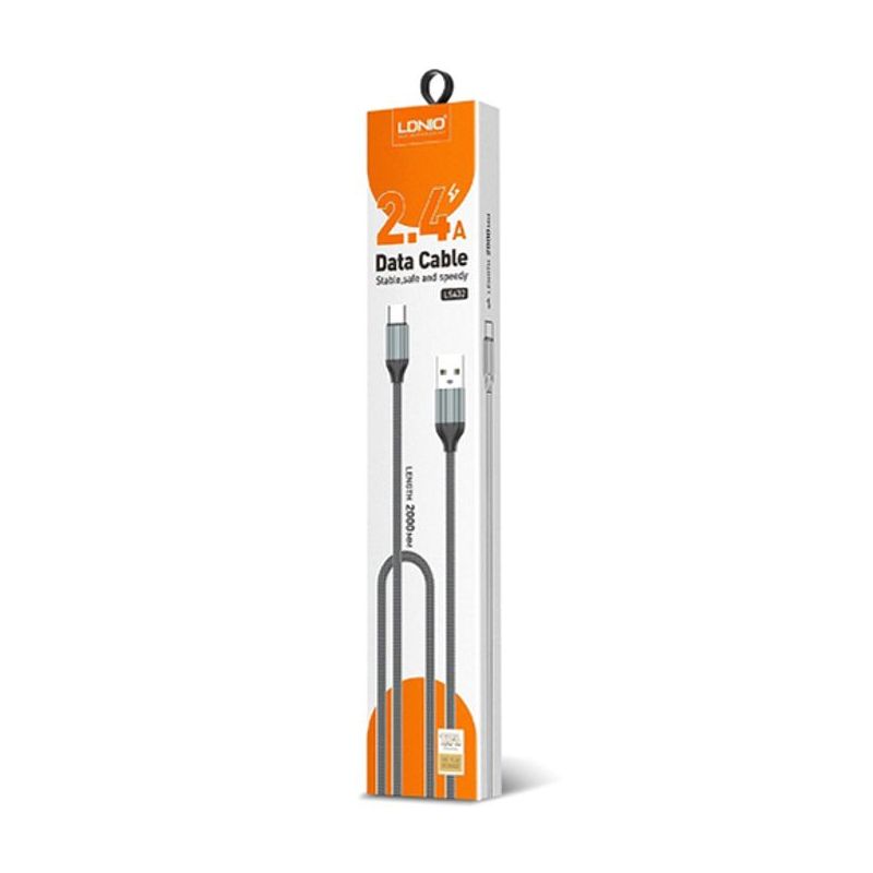 USB data kabal LDNIO LS432 za Iphone lightning 2m crno-crveni
