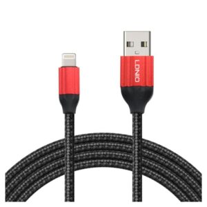 USB data kabal LDNIO LS432 za Iphone lightning 2m crno-crveni