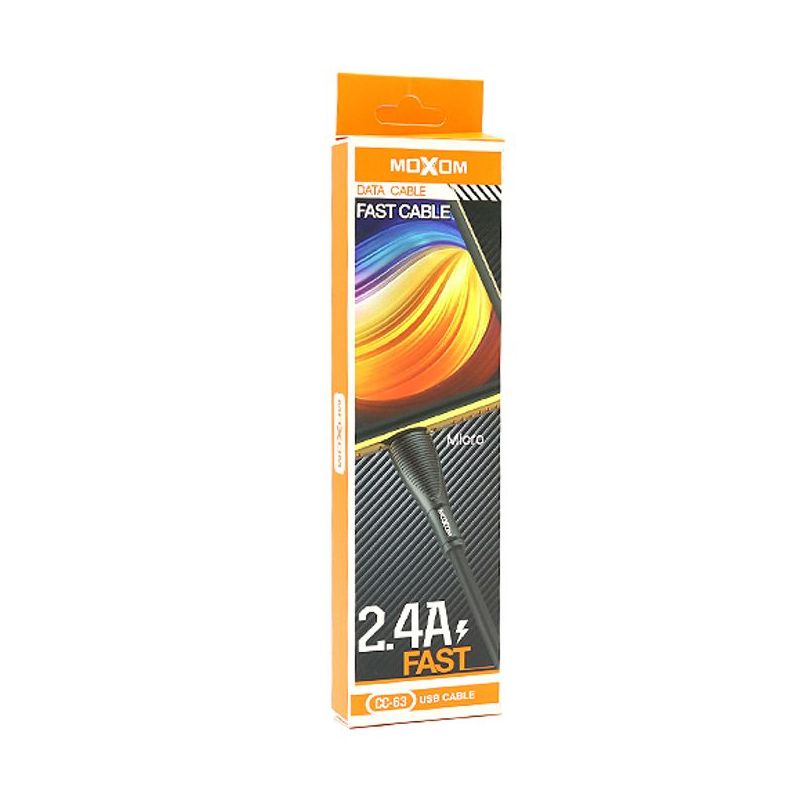 USB data kabal Moxom CC-63 FAST microUSB 1m crni