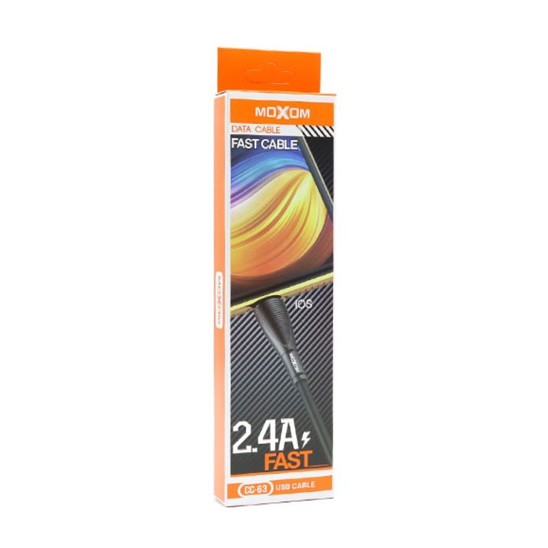 USB data kabal Moxom CC-63 FAST za Iphone lightning 1m crni