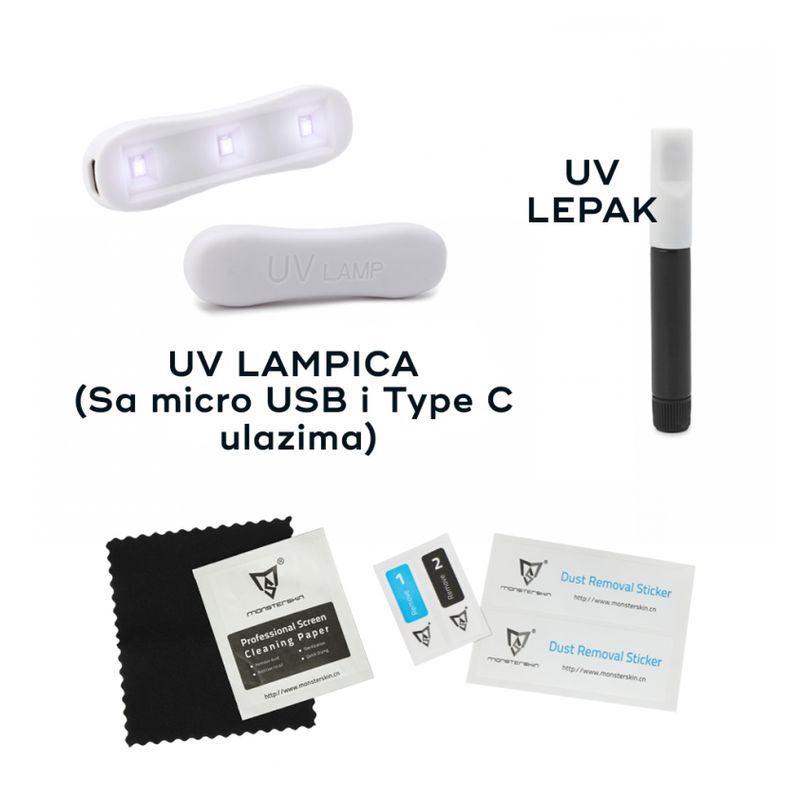 Zaštitno Staklo Monsterskin UV Glue 5D za Samsung S23 Ultra transparent