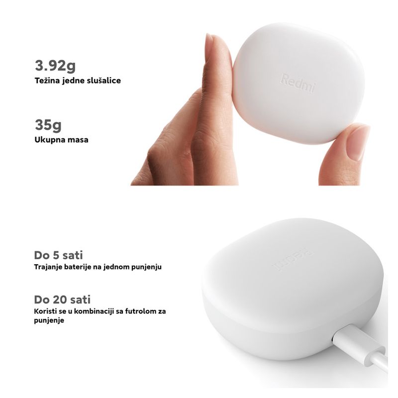 Bluetooth slusalice Xiaomi Redmi Buds 4 lite bele