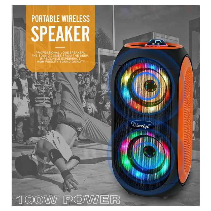 Bluetooth zvucnik P101 2x4" narandzasto crni