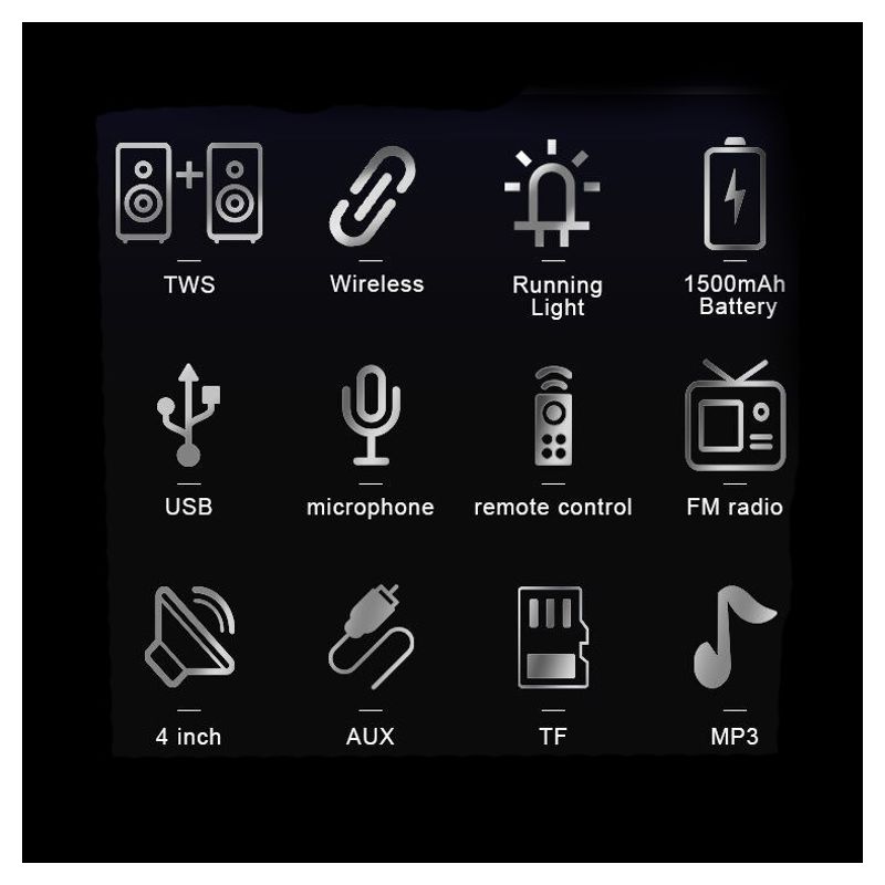 Bluetooth zvucnik P101 2x4" narandzasto crni