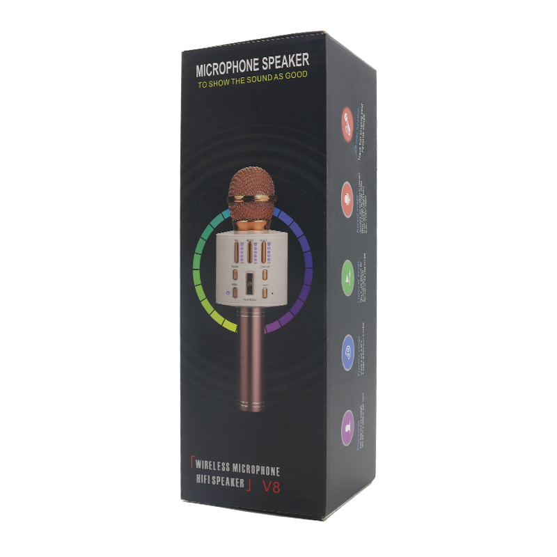 Mikrofon Bluetooth V8 plavi