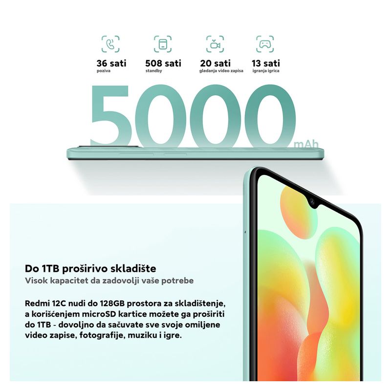 Mobilni telefon Xiaomi Redmi 12C 6.71" 4/128 crni