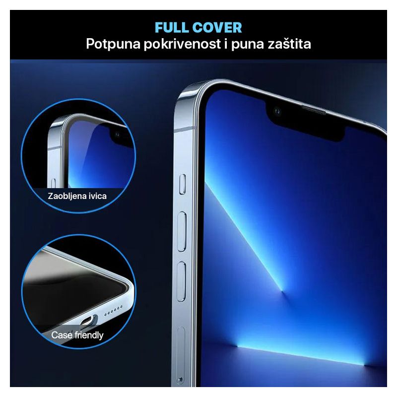 Zaštitno Staklo 2.5D dust free Box za iPhone 12 Mini 5.4 crni