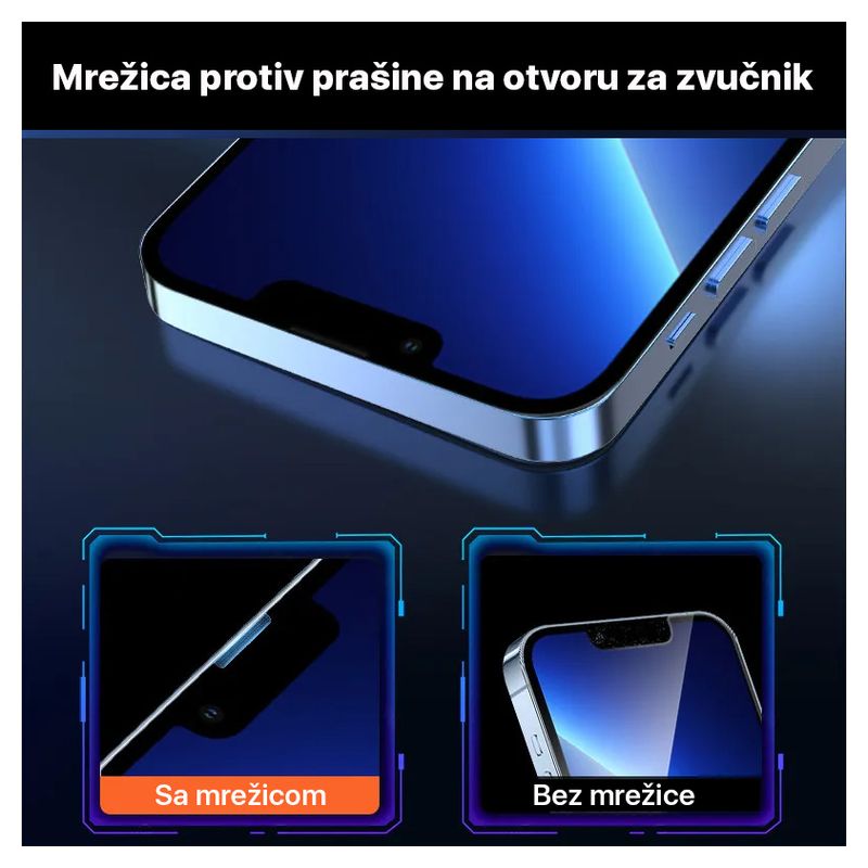 Zaštitno Staklo 2.5D dust free Box za iPhone 12 Mini 5.4 crni