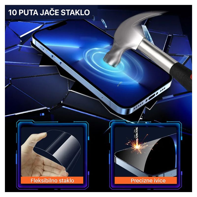 Zaštitno Staklo 2.5D dust free Box za iPhone 12 Mini 5.4 crni