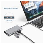 Adapter Type C na LAN Gb, SD card, TF, Type C, 3xUSB 3.0, Audio, HDMI i VGA 10 u 1 20cm kabl - Slika 8