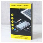 Adapter Type C na LAN Gb, SD card, TF, Type C, 4xUSB 3.0, Audio, HDMI i VGA 11 u 1 20cm kabl - Slika 11
