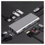 Adapter Type C na LAN Gb, SD card, TF, Type C, 4xUSB 3.0, Audio, HDMI i VGA 11 u 1 20cm kabl - Slika 5