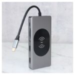 Adapter Type C na LAN Gb, Wireless PC, SD card, TF, Type C, 3xUSB 3.0, 2xUSB 2.0, Audio, 2xHDMI i VGA 14 u 1 20cm kabl