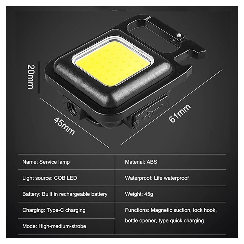 LED lampa, privezak crna