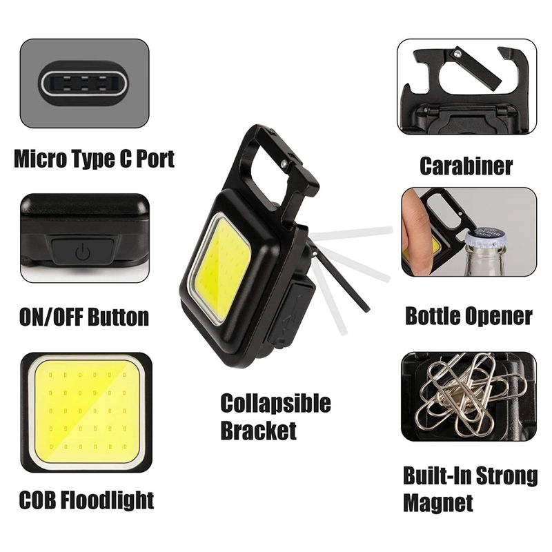 LED lampa, privezak crna