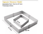 Cake Ring - podesivi obruč za torte KOCKAST 15-28CM - Slika 3