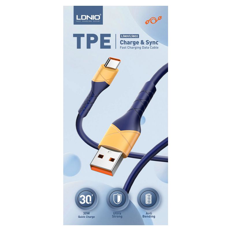 Data kabl Ldnio LS802 30W Fast Type C beli 2m