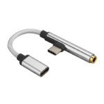 Adapter za slusalice i punjenje Type C sivi