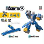 Robot Transformers 3u1 – Magnetni set (Robot, Avion, Borbeno vozilo) PLAVE  BOJE