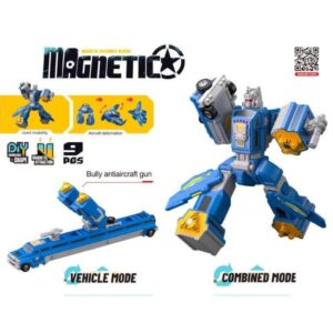 Robot Transformers 3u1 – Magnetni set (Robot, Avion, Borbeno vozilo) PLAVE  BOJE