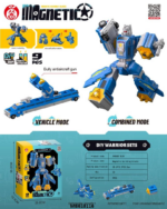 Robot Transformers 3u1 – Magnetni set (Robot, Avion, Borbeno vozilo) PLAVE  BOJE - Slika 2
