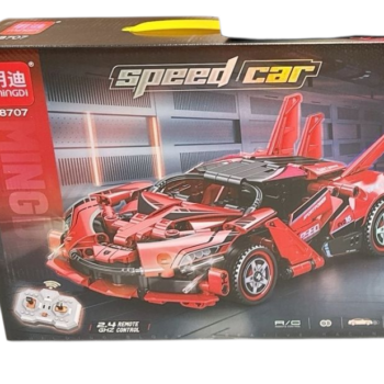 Set na sklapanje RC Speed Car – crveni sportski auto set 8707 | Model za slaganje sa daljinskim upravljanjem 2.4GHz