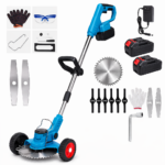 Akumulatorski trimer za travu sa točkićima – 2 baterije, brushless motor - Slika 2