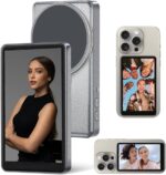 Selfie monitor za telefon 4” – 4K mirroring, magnetni držač, Bluetooth daljinski (crni/beli)