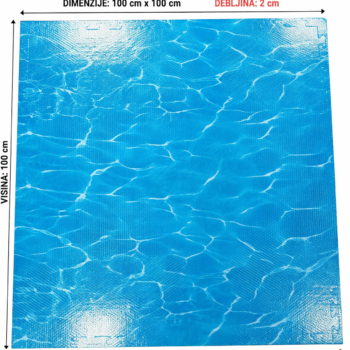 TATAMI Strunjaca - Puzla reljefne povrsine 100x100x2cm - print vode - podne puzle