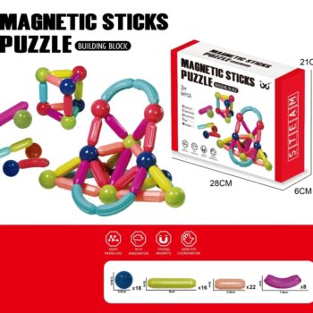 Magnetni štapići i kuglice za decu – Magnetic Puzzle set 64 dela LBN26-469