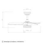 PLAFONSKI VENTILATOR FD220 BRYCE CRNA - Slika 3