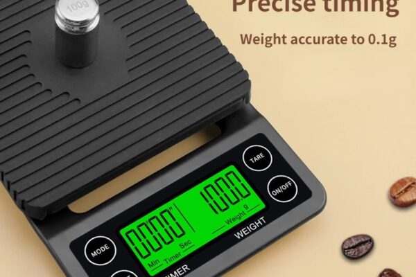 Digitalna vaga za kafu sa tajmerom za merenje doze, vode i vremena